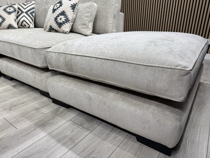 Sofology CAVALLI Style Fabric Open Chaise Corner Sofa + Footstool RRP £5398 Made To Order