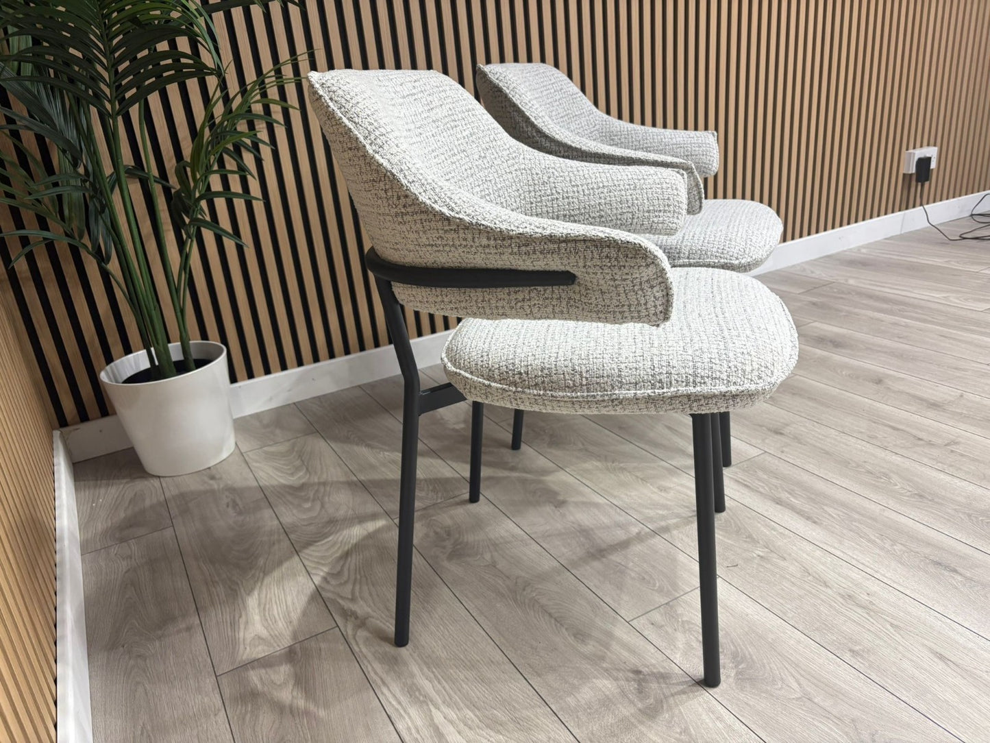 NEXT Sample - Textured natural dining chairs