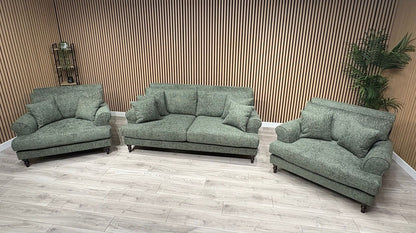 Laura Ashley LYNDEN Style Fabric 3 Seater Sofa + 2 x Armchairs Set - RRP £3695