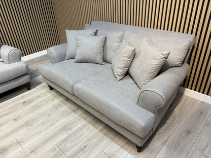 Laura Ashley LYNDEN Style Fabric 3 Seater + 2 Seater Sofa Set, Grey - RRP £2,500