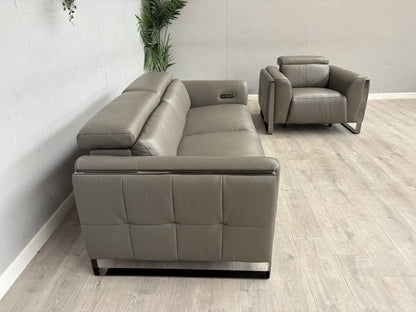 Furniture Village GISELLA Leather 3 Seater Sofa + Armchair Power Set - RRP £4390