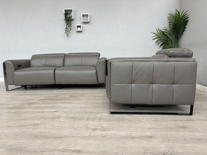 Furniture Village GISELLA Leather 3 Seater Sofa + Armchair Power Set - RRP £4390