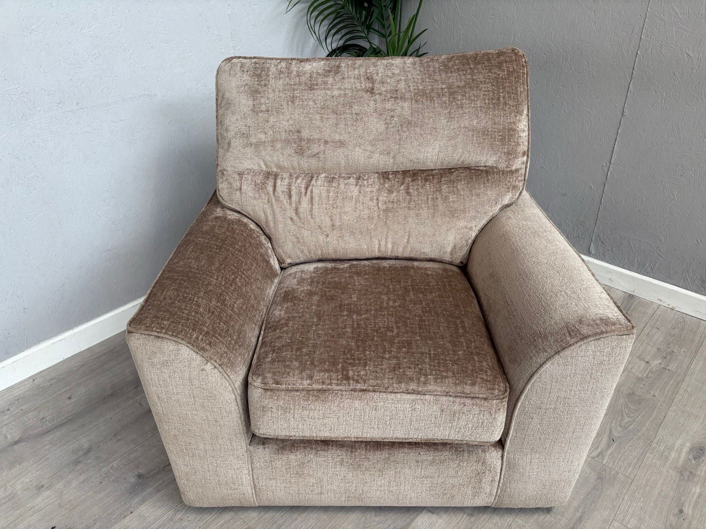 NEXT - Stamford Fabric Armchair, Plush Chenille Mid Natural - RRP £750