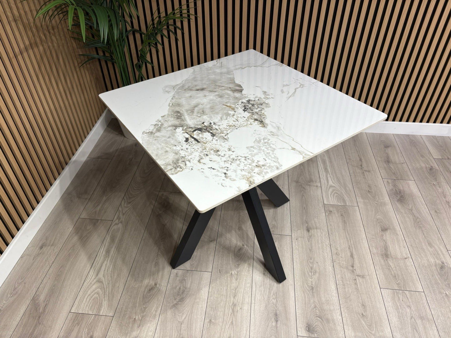 NEXT Sample - Crete Marble Effect Square Dining Table - RRP £699