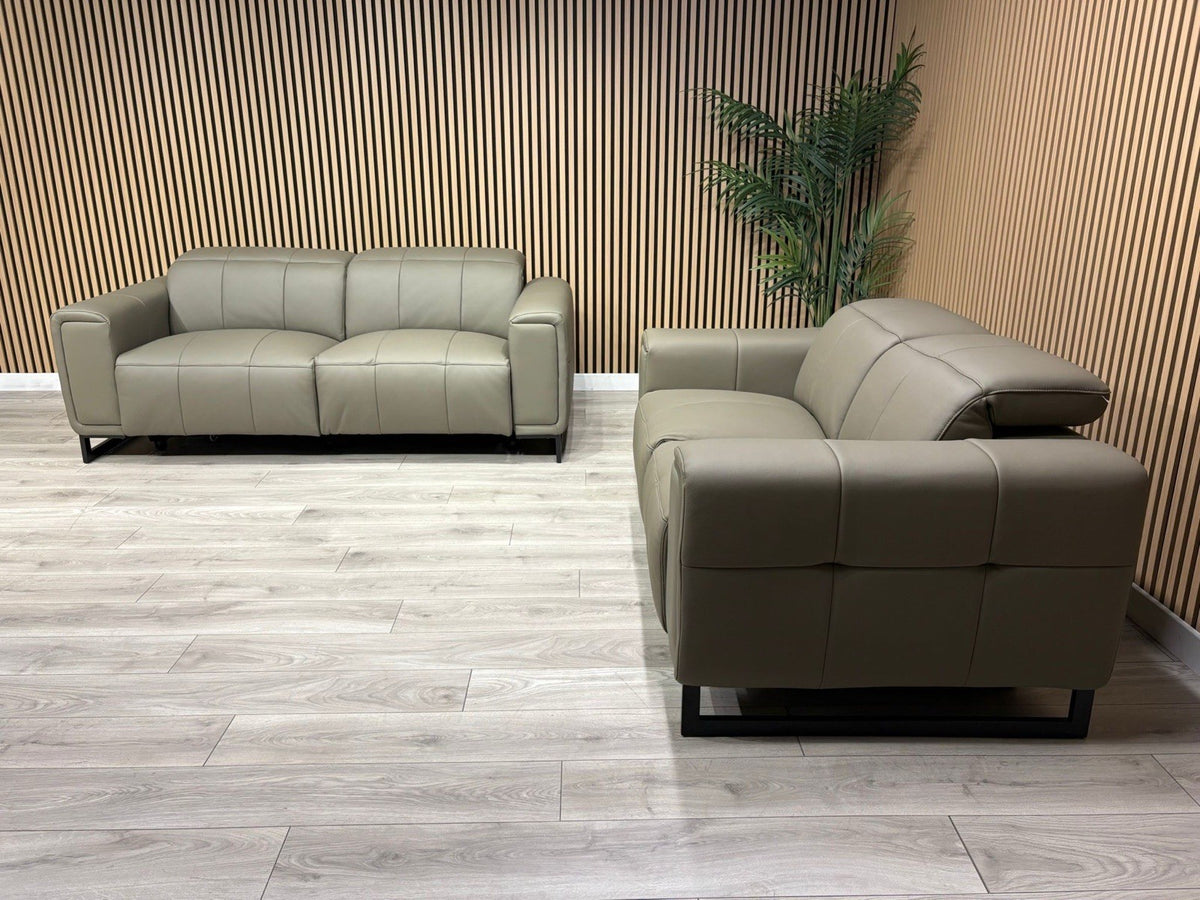 MARELLA 3 Seater + 2 Seater Power Recliner Leather Sofa Set RRP £4399