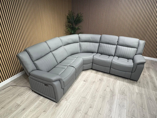 DOMINO Leather Modular Corner Sofa Set, Power Recliners - RRP £2,995