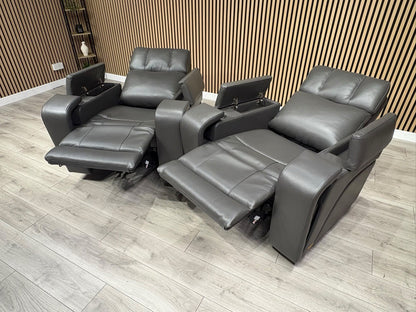 SCS Adstock x2 Leather Power Recliner Chairs with Power Head Tilt RRP £2258