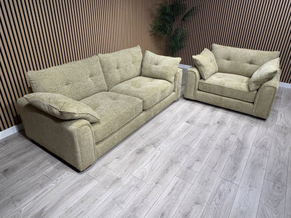 Davina Fabric Large 3 Seater Sofa + Love Chair Set - RRP £2698