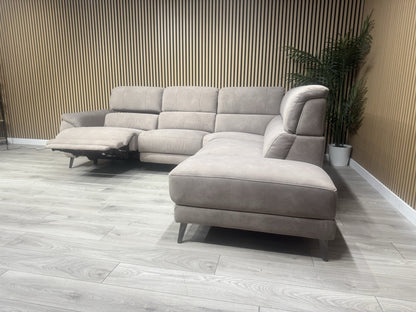 Furniture Village MOET Style Fabric RHF Chaise Power Recliner Corner Sofa