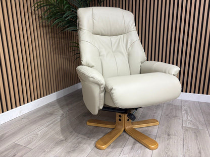Relaxed Swivel Recliner Chair + Footstool RRP £1099