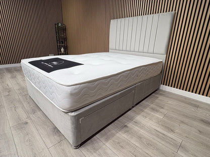 4ft6 Durham Bed Set, Inc Base + Headboard + Mattress (Storage Options Available)