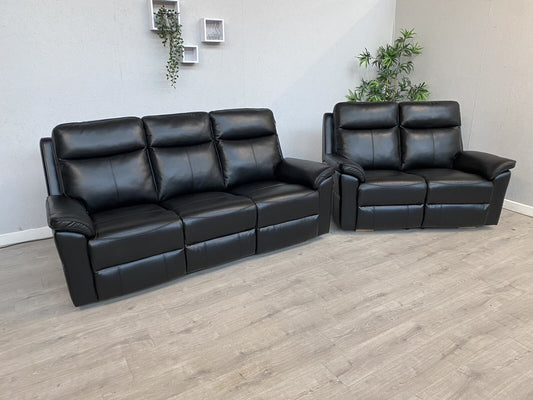 DFS - New Navona Leather 3 + 2 Seater Power Recliner Sofa Set - RRP £3,898