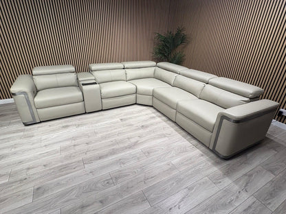 Sofology PLAZA style Leather 2c2 Power Recliner Sofa + Console - RRP £4699