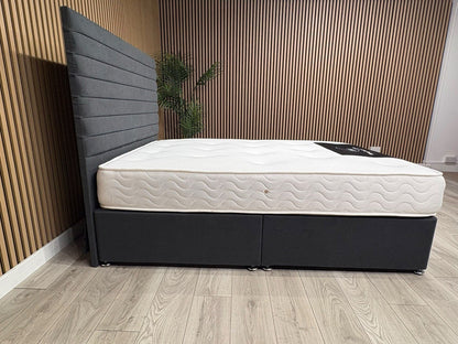 5ft Durham Bed Set, Inc Base + Headboard + Mattress (Storage Options Available)