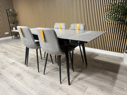 NEXT Sample - VERONA Marble Effect Extending Dining Table + 4 x Chairs RRP £1799