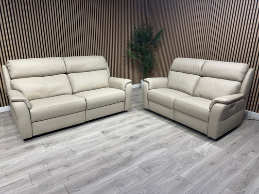 F. Village Nicoletti VITO Leather 3 + 2 Seater Power Recliner Sofas - RRP £7,190
