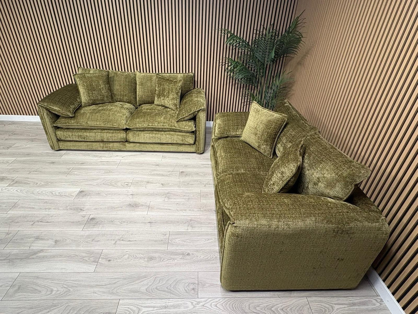 SOLICE Fabric 3 Seater + 2 Seater Sofa Set, Green - RRP £2,498