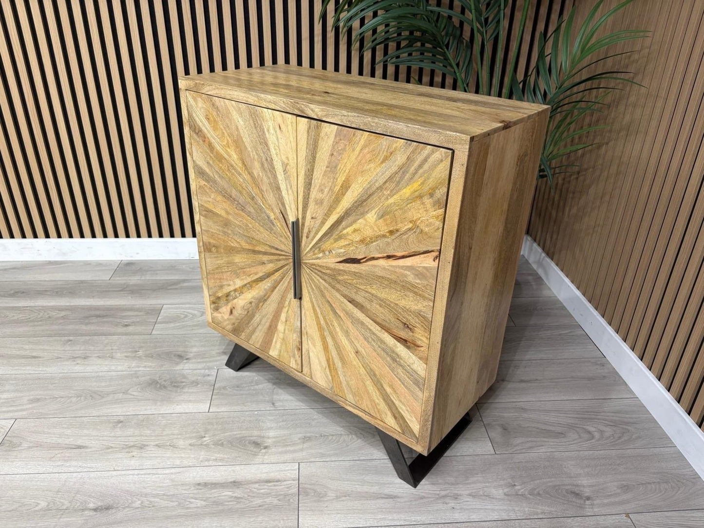 NEXT Sample - Geo Mango Wood Hall Cabinet - RRP: £895
