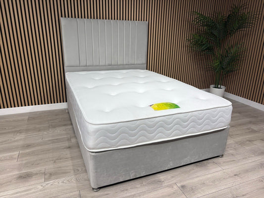 Durham Bed Set, Inc Base + Headboard + Mattress (Storage Options Available)