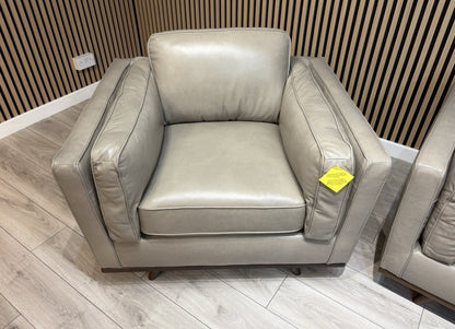 John Lewis Sample VALENCIA Leather Armchair, Greige - RRP £1799