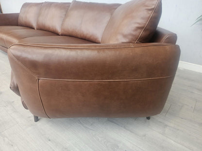 Sofology ADLER Leather 4 Seater Curved Asymmetric Sofa - RRP £1,999