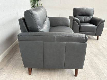 DFS Coben Leather 2 Seater Sofa + Armchair Set - RRP £1428 (Read Description)