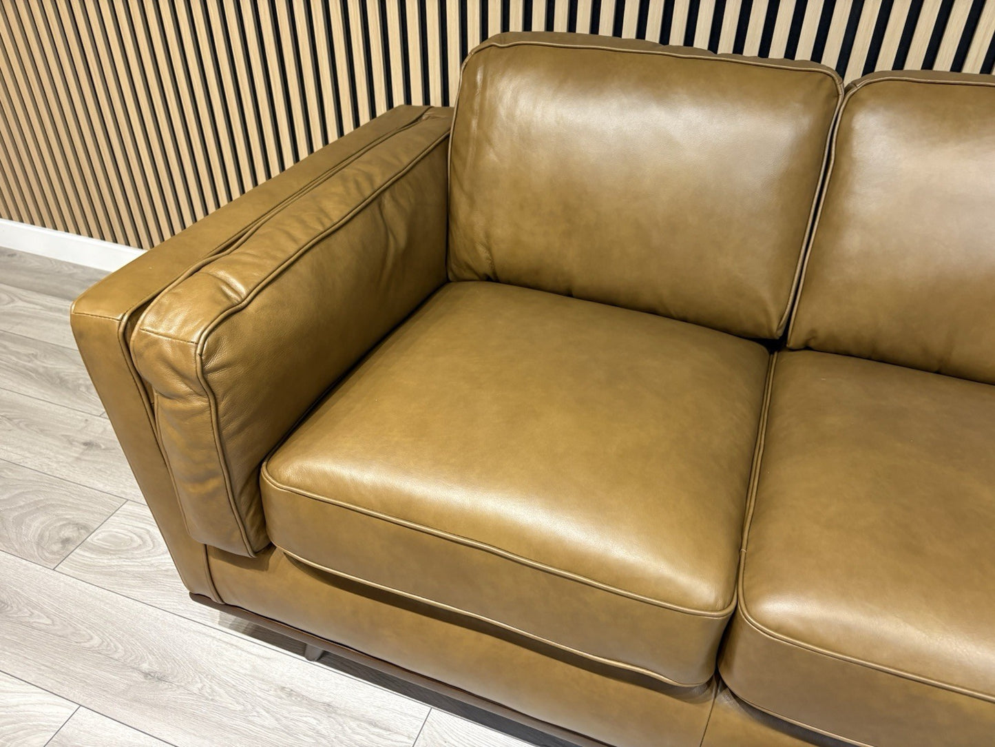 John Lewis Sample VALENCIA Leather 3 Seater Sofa, Caramel - RRP £2299