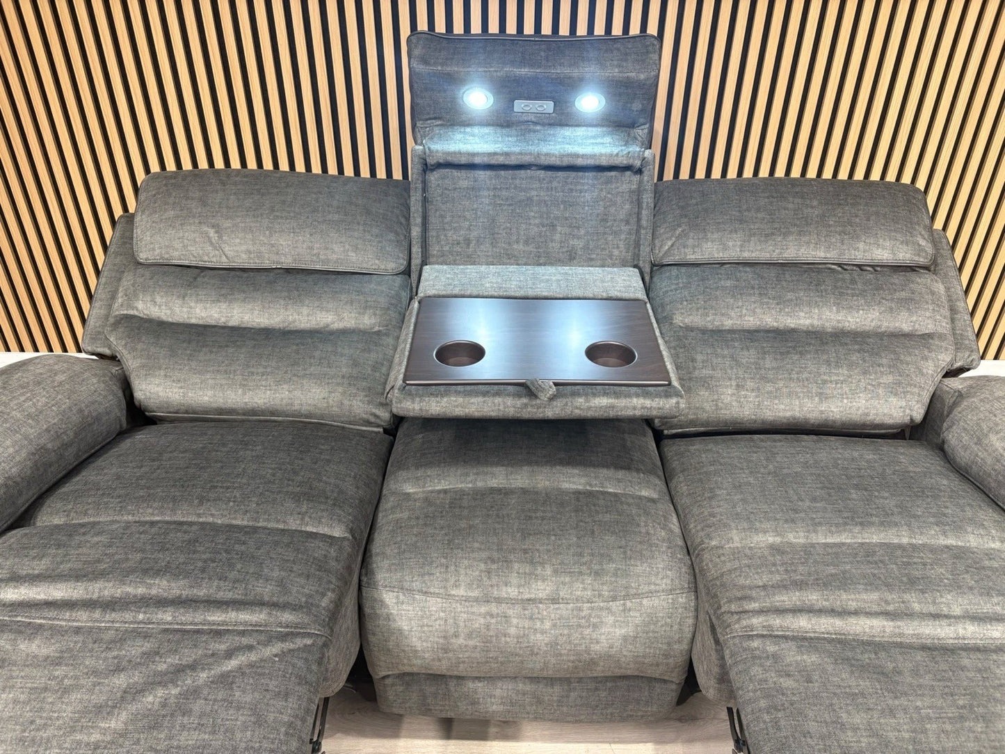 DFS New Lawson Power Recliner 3+2 Seater Sofa Set + Fold Down Table - RRP £2498