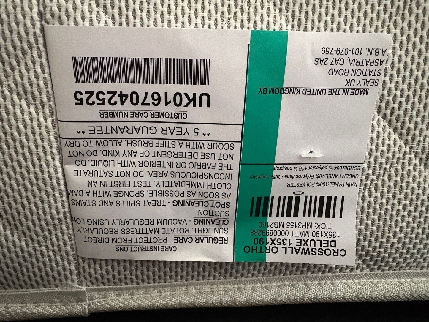 Sealy Crosswall Ortho Deluxe Mattress 4ft 6 Double 135cm 190cm Medium Firm