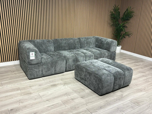 Taskers KIRWIN Large Fabric 3 Seater Sofa + Footstool - RRP £2,999