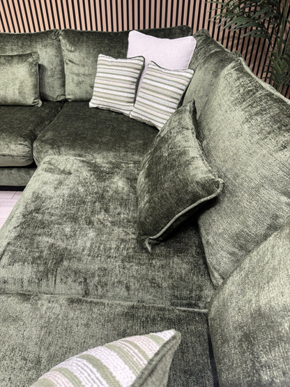 Very Home Sanremo Fabric Corner Group Sofa ( 2c2 )  Olive RRP £3199