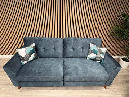 DFS - Studio Style 3 Seater Sofa + Armchair Power Set, Ocean Blue - RRP £2,448