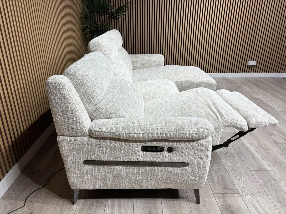 Furniture Village ECLIPSE Fabric Power Recliner RHF Chaise Corner Sofa RRP £2245