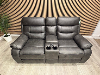 DFS Vinson Fabric 3+2 Seater Power Recliner Sofa Set + Console  - RRP £3899