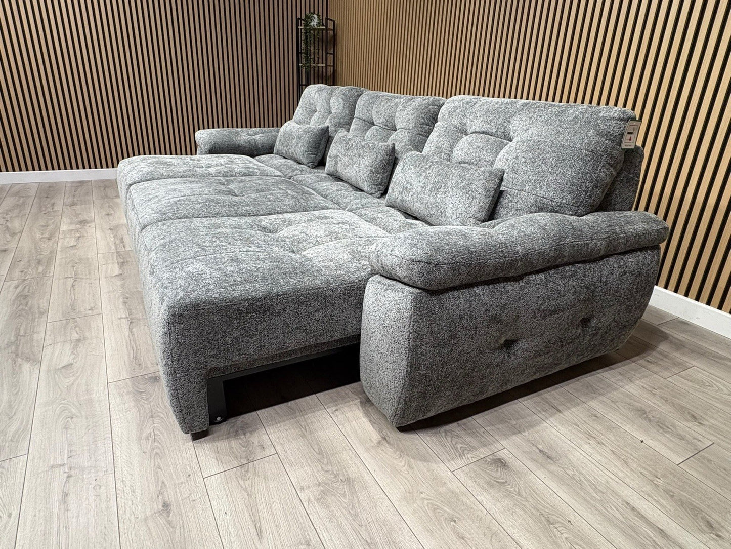 Dallas Electric Power Chaise Grey 3 Seater Sofa Bed - RRP £2500