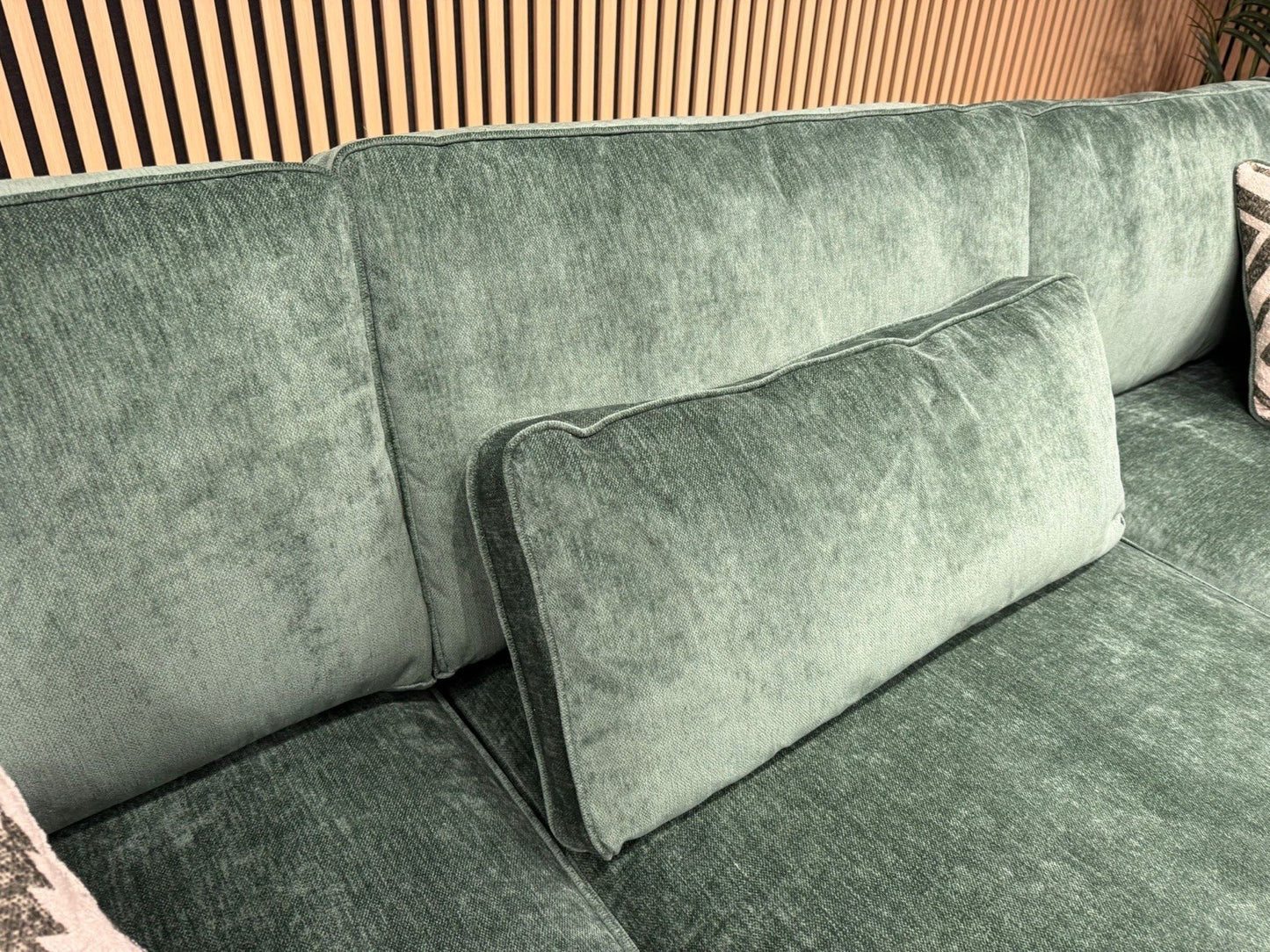 Sofology CAVALLI Style Fabric Open Chaise RHF Corner Sofa + Footstool - RRP £5398