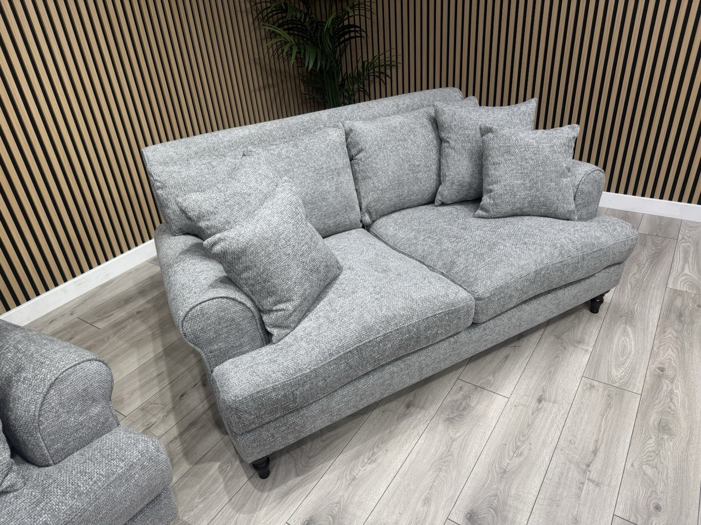 Laura Ashley LYNDEN Style Fabric 3 Seater + 2 Seater Sofa Set, Grey - RRP £2,700