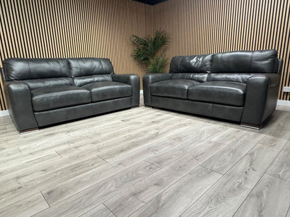 ScS Sisi Italia LUCCA Leather 2 x 3 Seater Sofa Set - RRP £4498