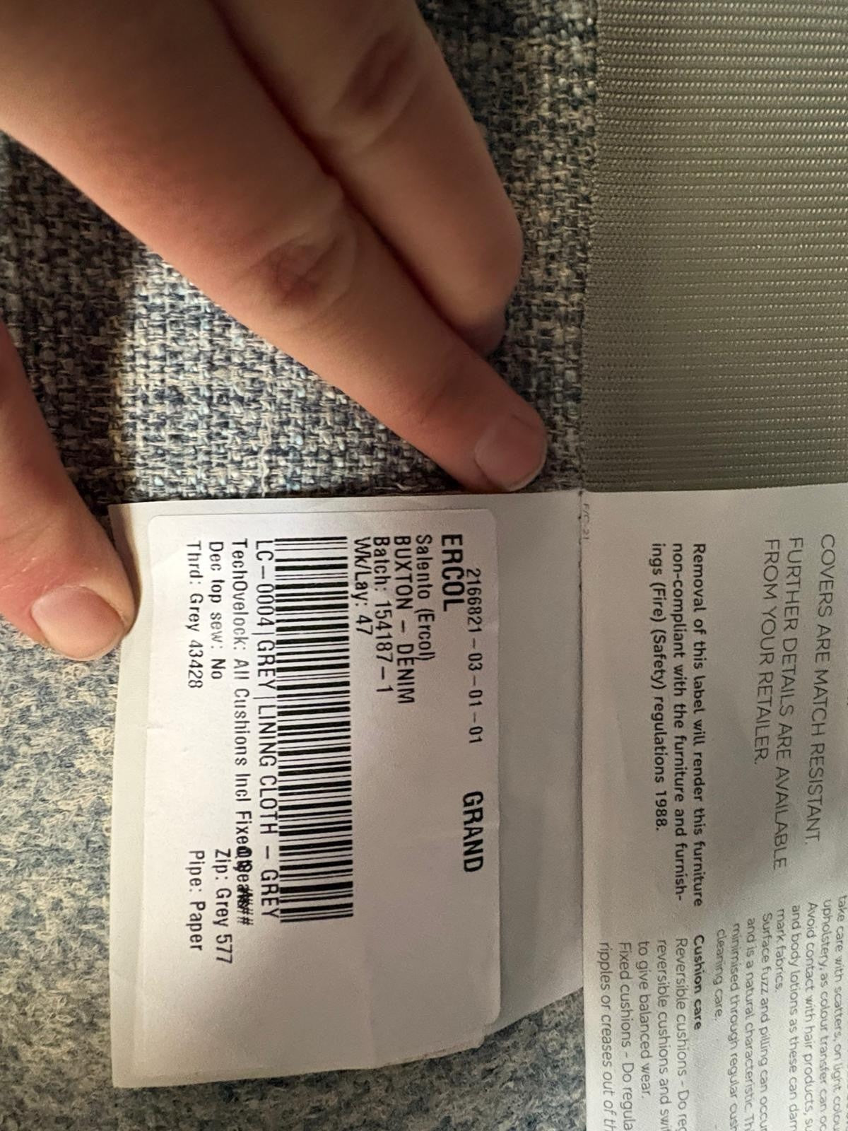 John Lewis - Ercol SALENTO Grand 4 Seater Sofa, Buxton Denim - RRP £1,699