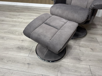 Relaxed Swivel Recliner Chair + Footstool RRP £899