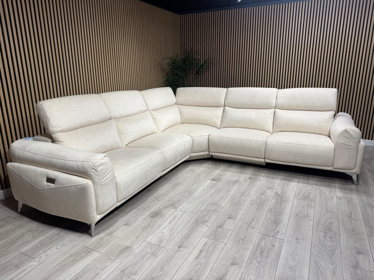 ScS GATTOLINO Fabric Power Recliner Corner Sofa, Manual Head Tilt - RRP £2,999