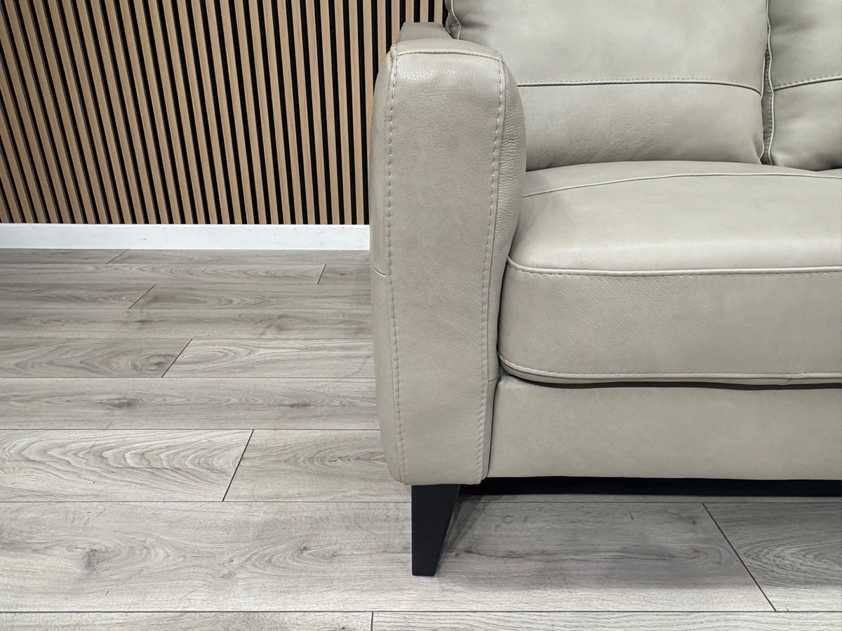 John Lewis BAILEY Style 2 Seater Stone Leather Sofa RRP £1695