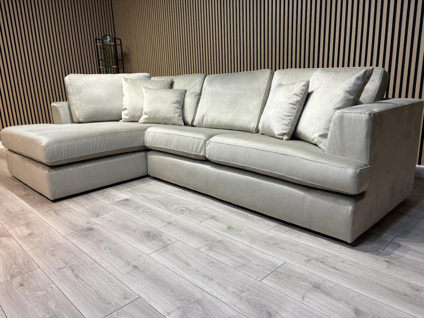 NEXT - STRATUS Fabric LHF Corner Chaise Sofa + Footstool - RRP £2,698