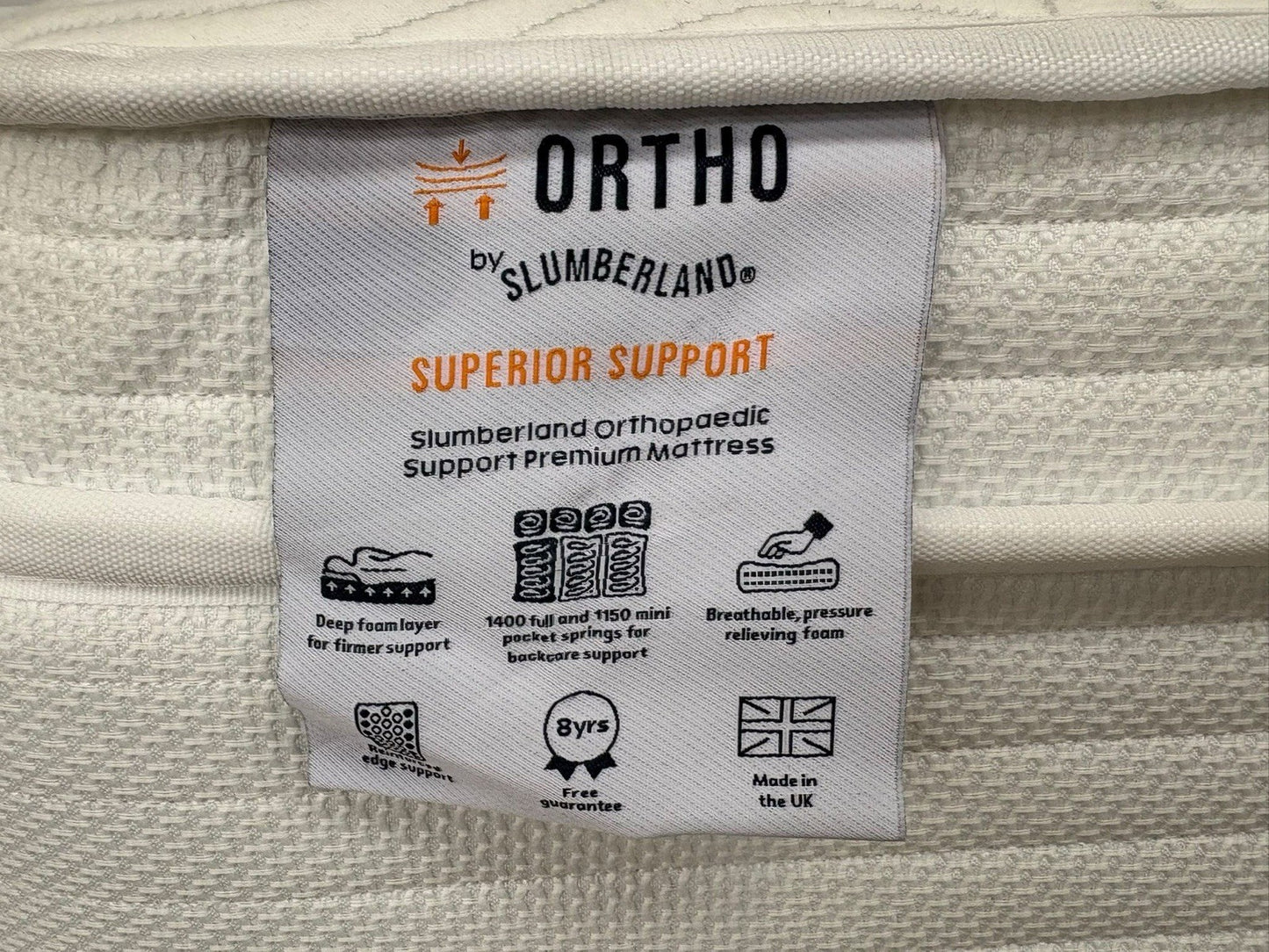 Slumberland Ortho Support Premium 4ft 6 Double Mattress, Firm - RRP £999