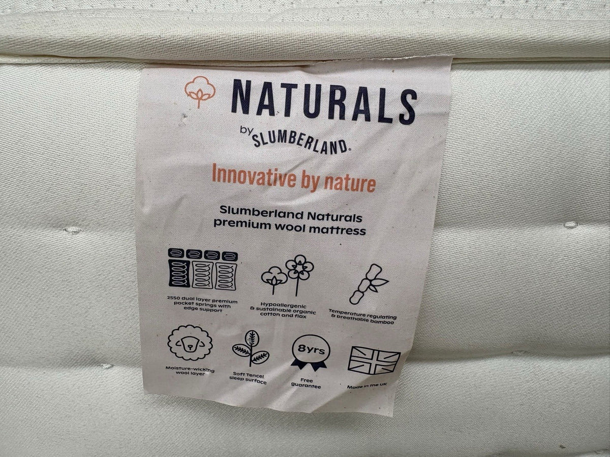 Slumberland NATURALS PREMIUM WOOL 5ft Kingsize Mattress, Medium - RRP £1,199