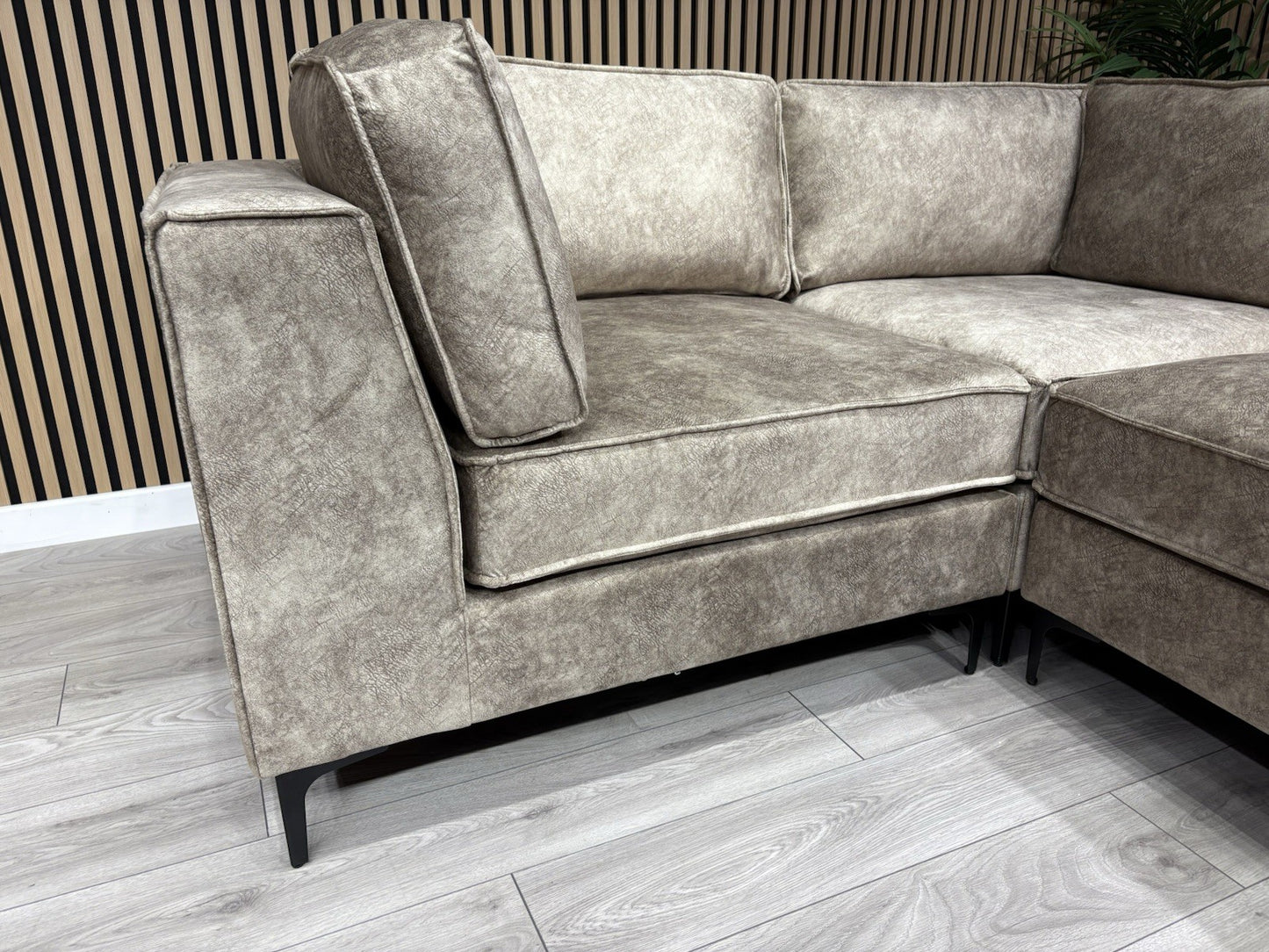 ELIJAH Modular Premium Fabric Corner Sofa, Mink - RRP £3,799