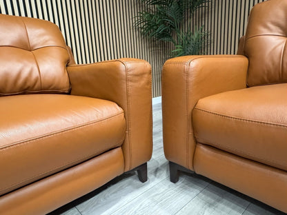 ScS Poltronesofa RUFFIO Leather 2 x 3 Seater Power Recliner Sofa Set - RRP £4498