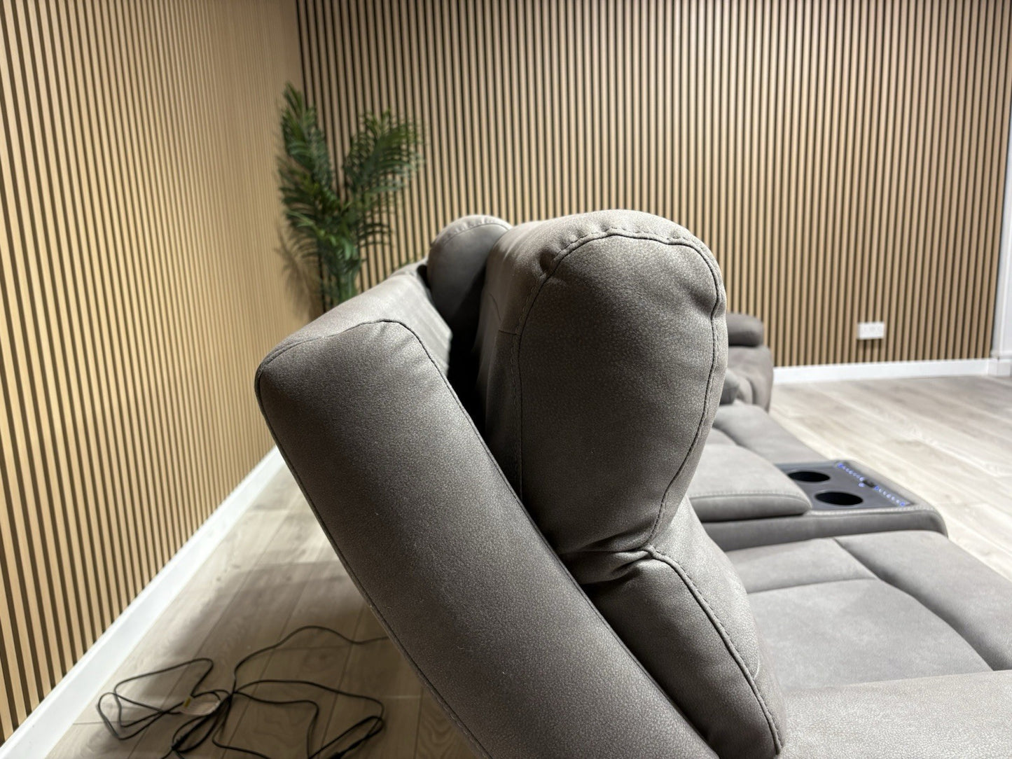 F. Village CINEMAX Fabric 2 Seater Media Sofa, Media Armchair + Stool RRP £4,385