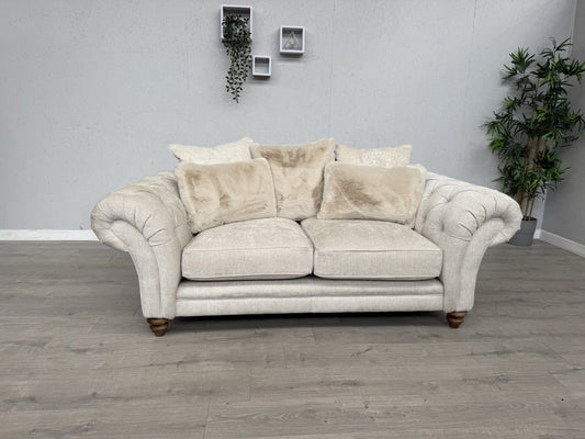 Furniture Village BLENHEIM Fabric 2 Seater Sofa Scatter Back Ivory - RRP £2495