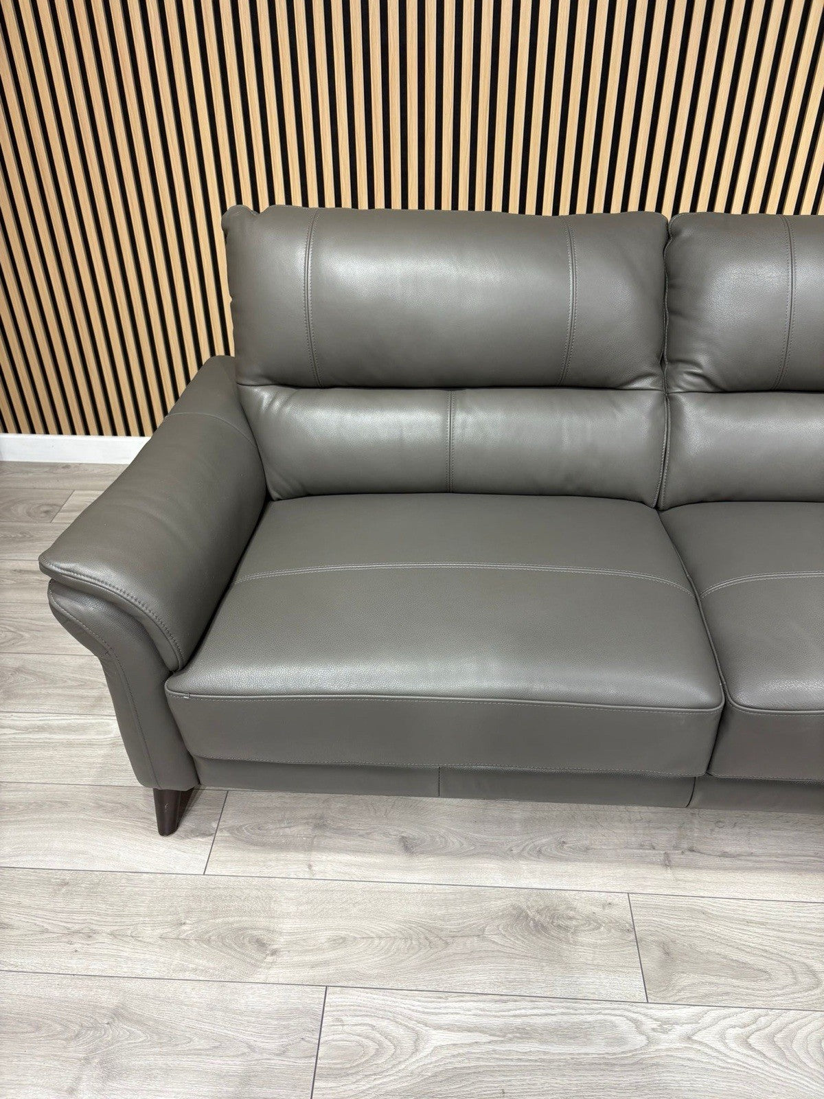 Furniture Village WINNER Leather 3 Seater Sofa, Armchair + Footstool - RRP £2335